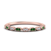 Thin-Stacking-Vintage-diamond-Wedding-Ring-with-emerald-in-rose-gold-FD9489BGEMGR-NL-RG.jpg